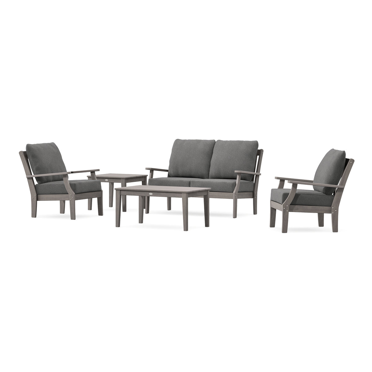 POLYWOOD Braxton 5-Piece Deep Seating Set in Driftwood