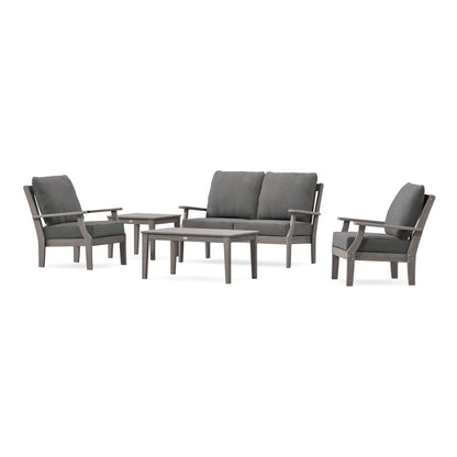 POLYWOOD Braxton 5-Piece Deep Seating Set in Driftwood