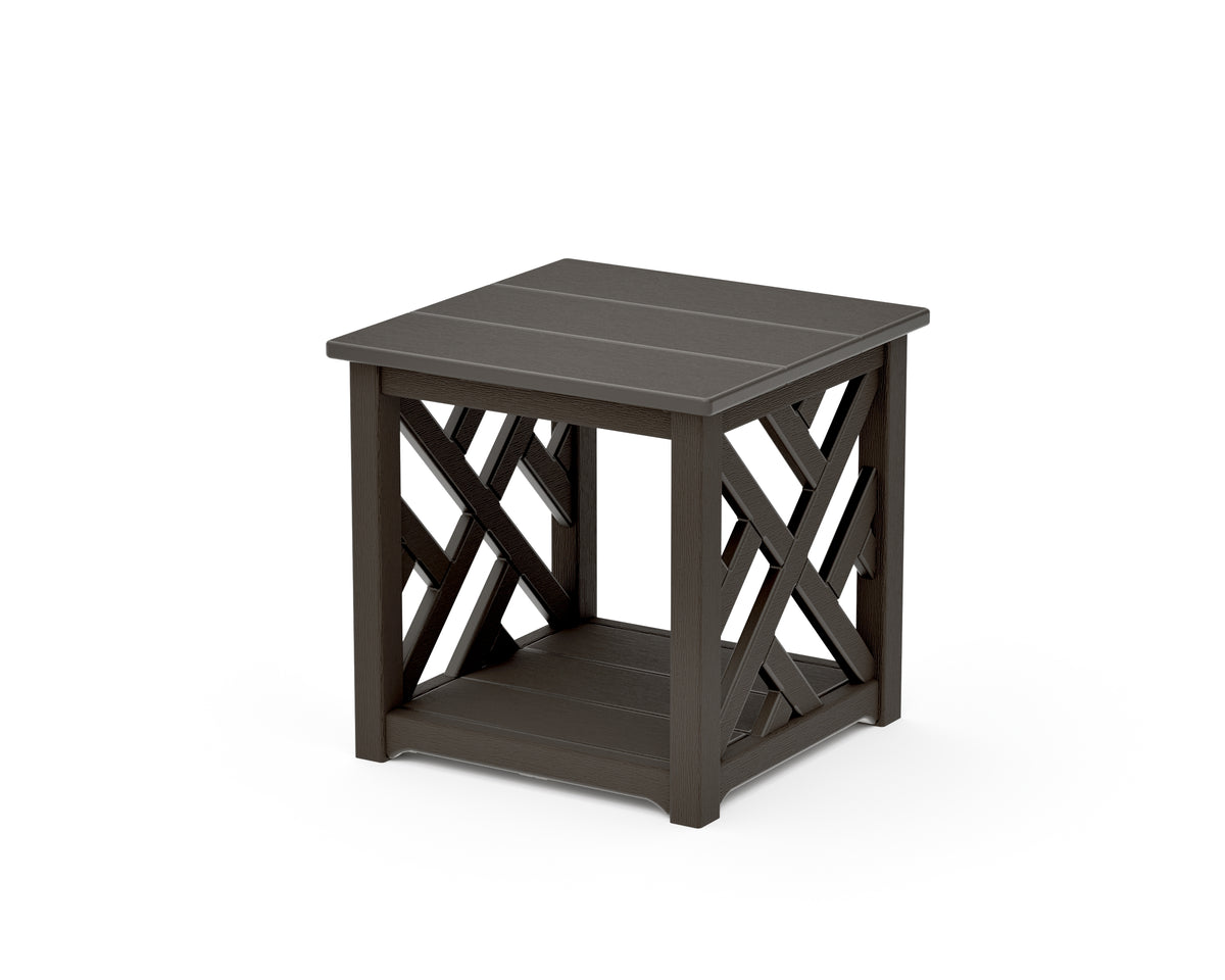 POLYWOOD Chippendale Accent Table in Vintage Coffee