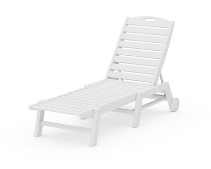 POLYWOOD Nautical Chaise with Wheels in White