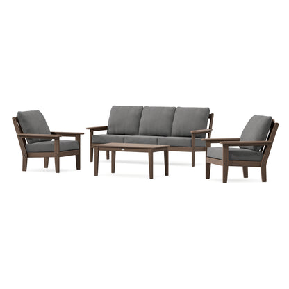 POLYWOOD Country Living Cottage 4-Piece Deep Seating Set with Sofa in Kona