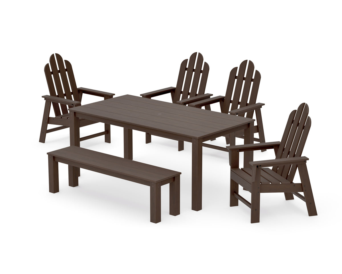 POLYWOOD Long Island 6-Piece Parsons Dining Set with Bench in Kona