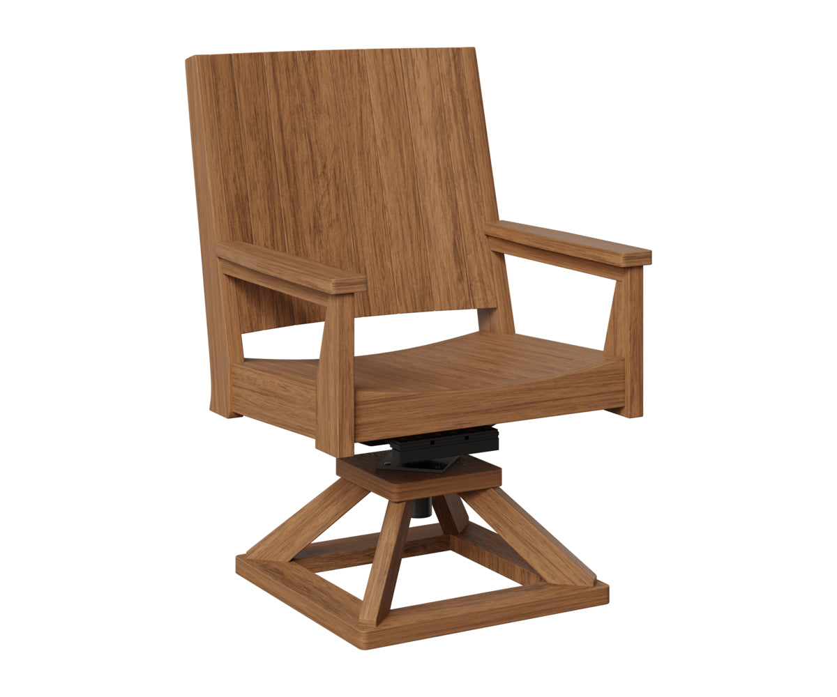 Berlin Gardens Mayhew Chat Swivel Rocker Dining Chair in Antique Mahogany