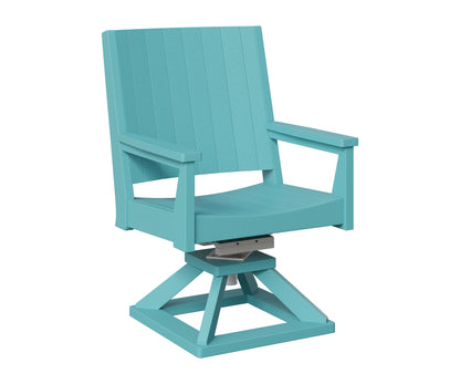 Berlin Gardens Mayhew Chat Swivel Rocker Dining Chair in Aruba Blue