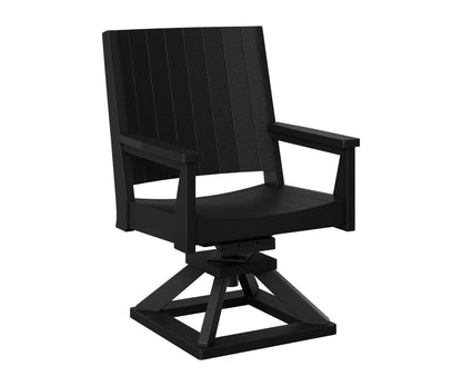 Berlin Gardens Mayhew Chat Swivel Rocker Dining Chair in Black