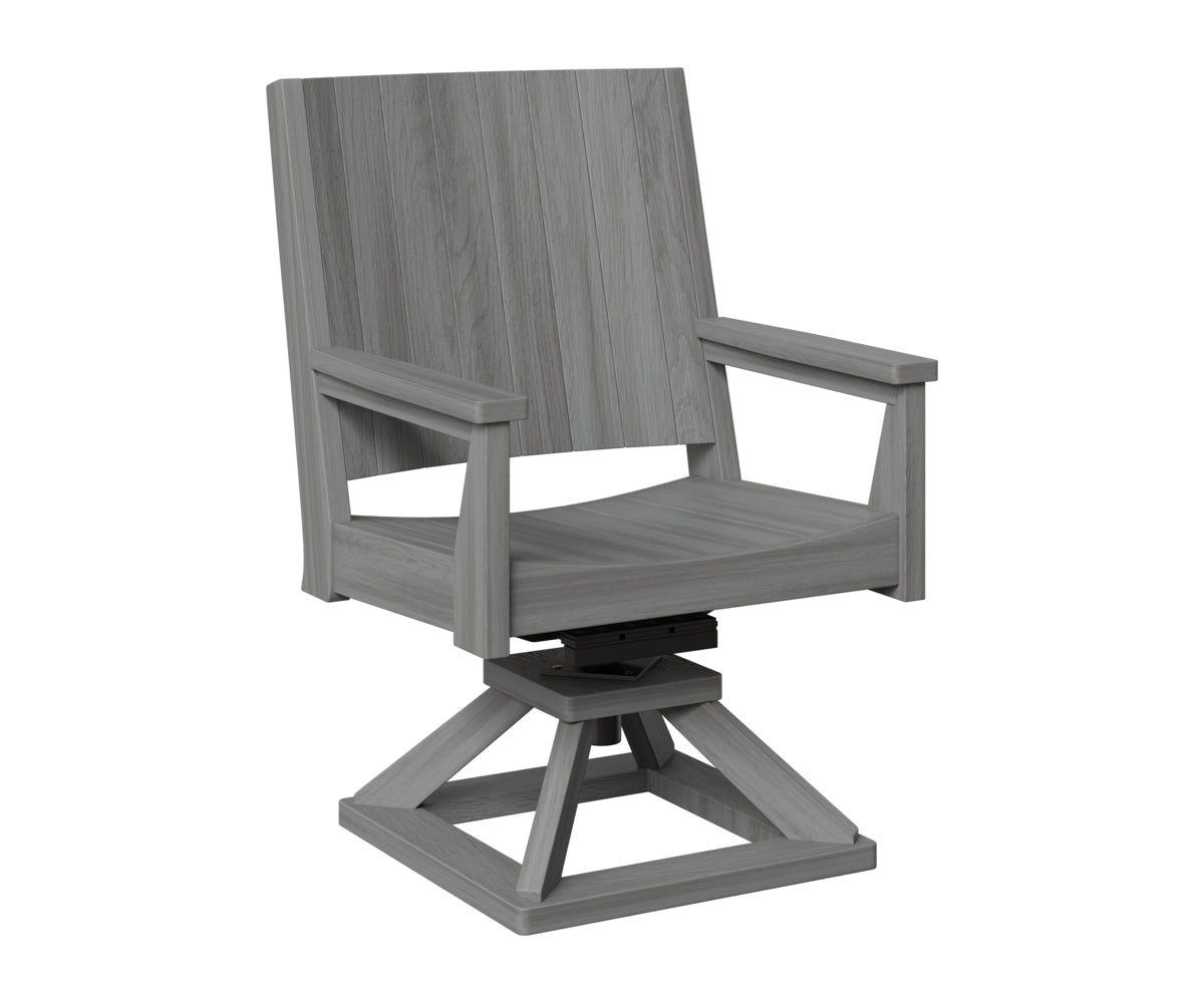 Berlin Gardens Mayhew Chat Swivel Rocker Dining Chair in Driftwood Gray