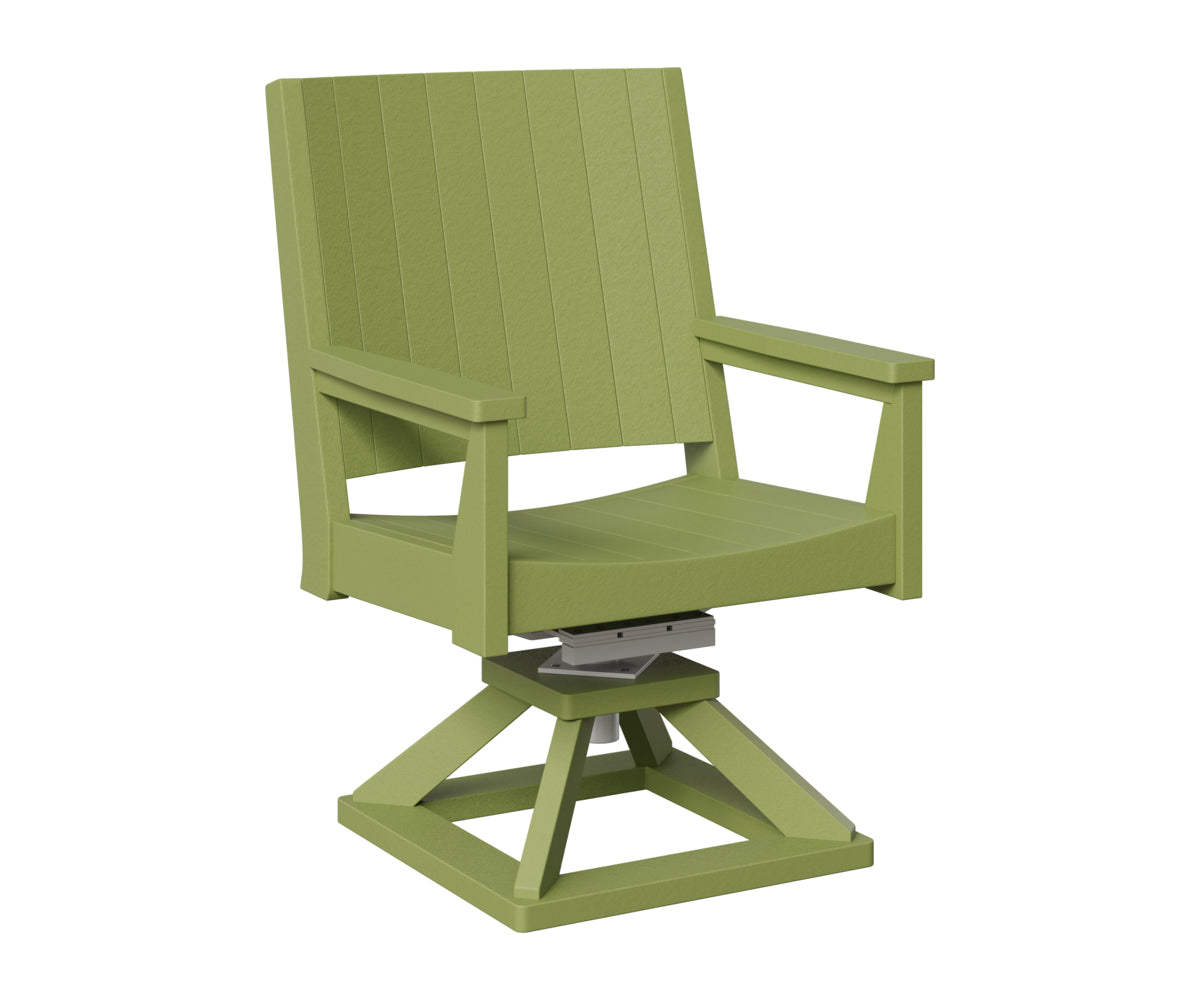 Berlin Gardens Mayhew Chat Swivel Rocker Dining Chair in Kiwi Green