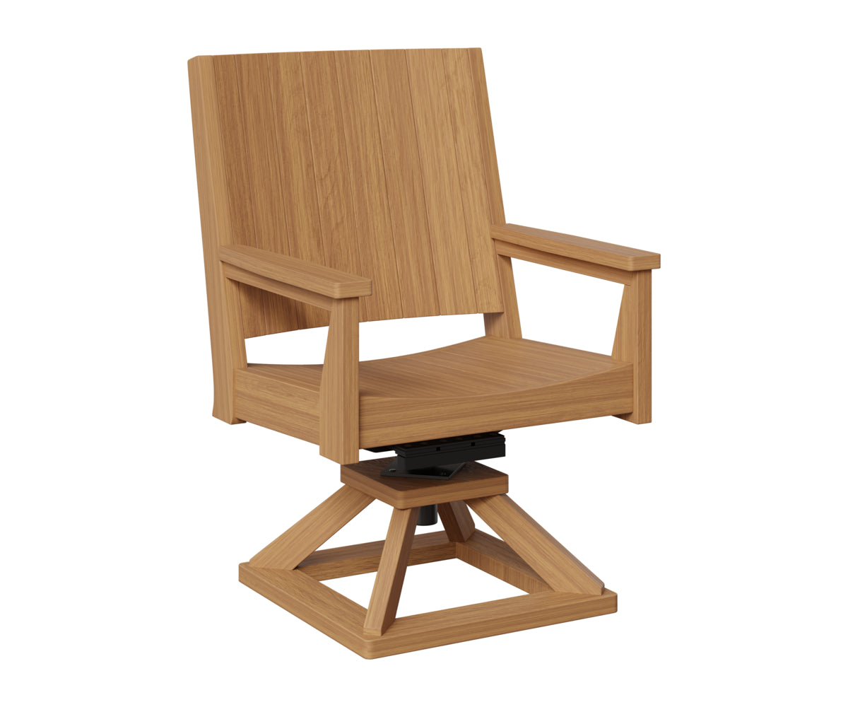 Berlin Gardens Mayhew Chat Swivel Rocker Dining Chair in Natural Teak