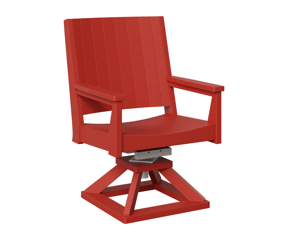 Berlin Gardens Mayhew Chat Swivel Rocker Dining Chair in Scarlet Red