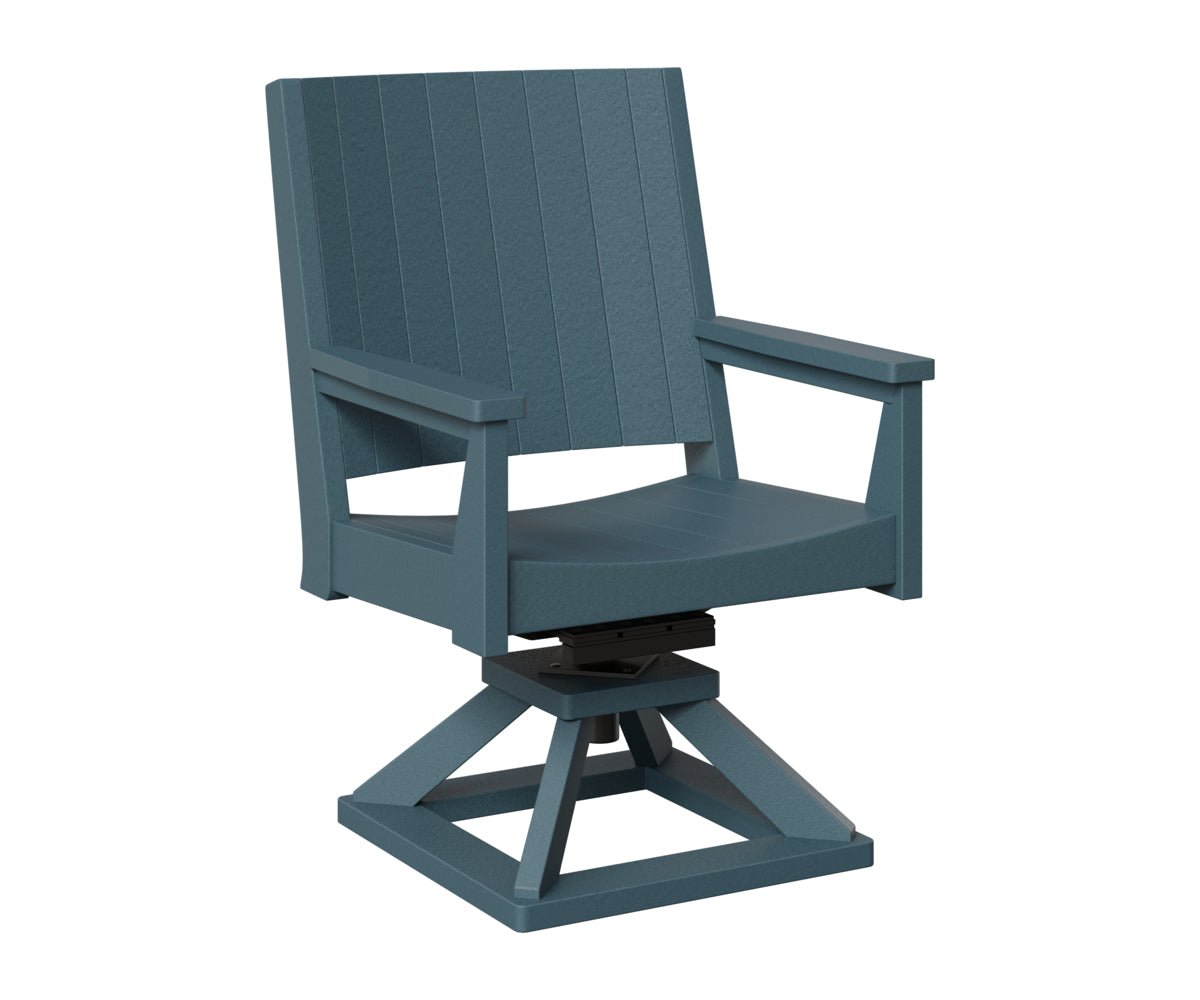 Berlin Gardens Mayhew Chat Swivel Rocker Dining Chair in Slate