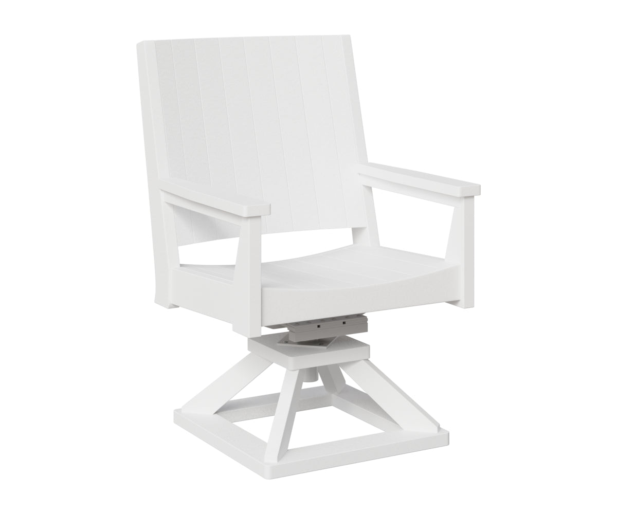 Berlin Gardens Mayhew Chat Swivel Rocker Dining Chair in White