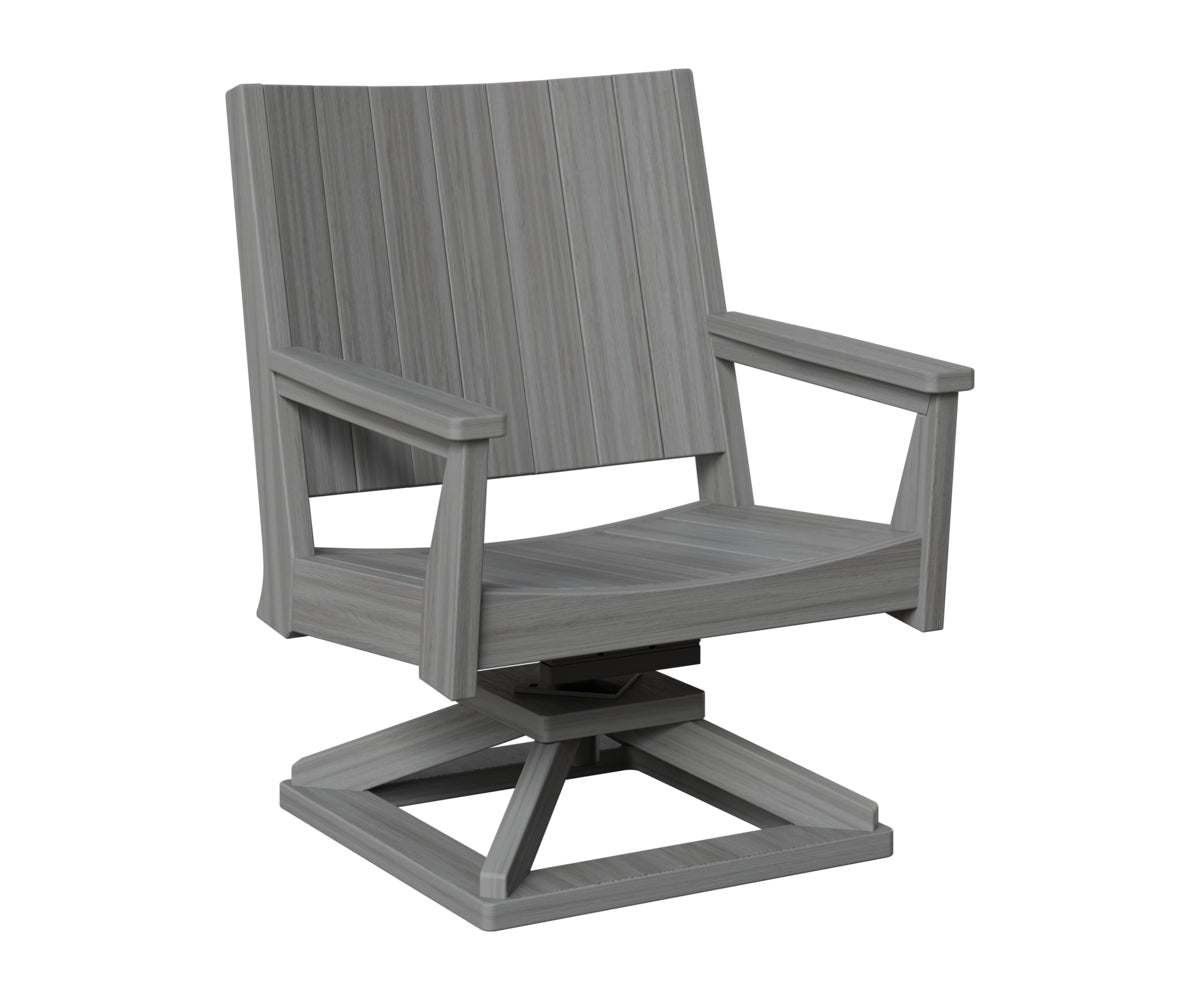 Berlin Gardens Mayhew Chat Swivel Rocker Chair in Driftwood Gray