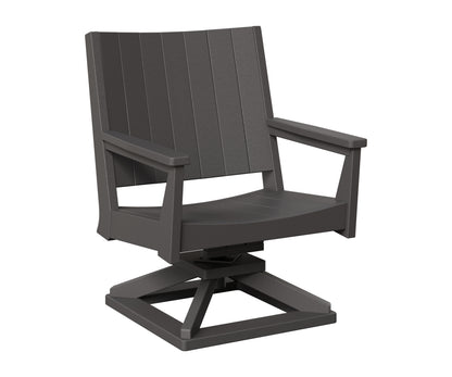 Berlin Gardens Mayhew Chat Swivel Rocker Chair in Smoke Gray