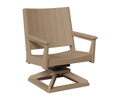 Berlin Gardens Mayhew Chat Swivel Rocker Chair in Weatherwood