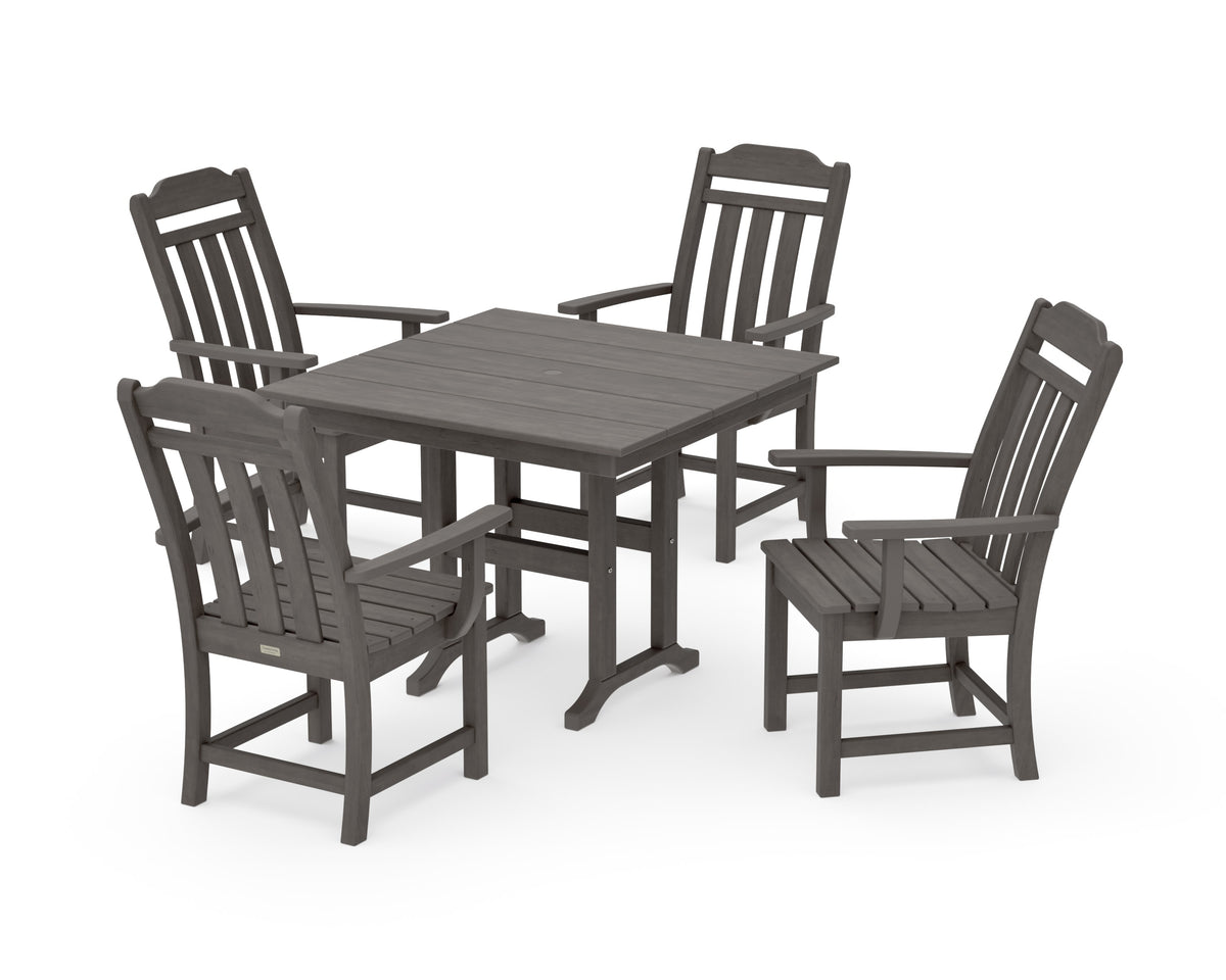 POLYWOOD Cottage 5-Piece Farmhouse Dining Set in Driftwood
