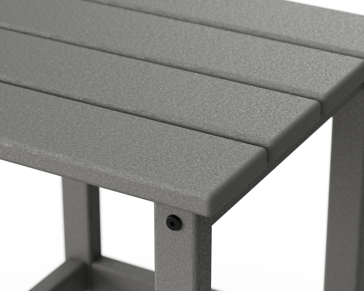 Angled view of the POLYWOOD Long Island 18" Side Table in Slate Grey (2)