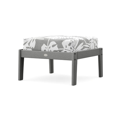 POLYWOOD Lakeside Deep Seating Ottoman in Slate Grey / Leaf Grey Mist