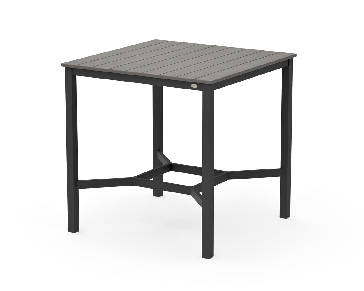 POLYWOOD Main Street 42 x 42 Bar Table in Black / Driftwood