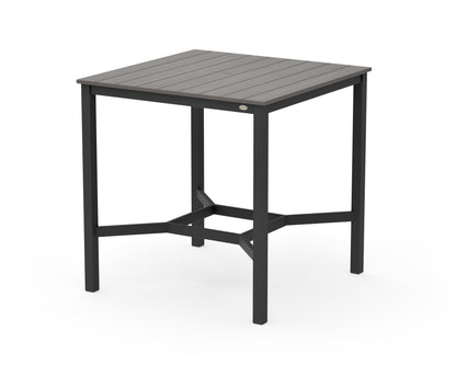 POLYWOOD Main Street 42 x 42 Bar Table in Black / Driftwood