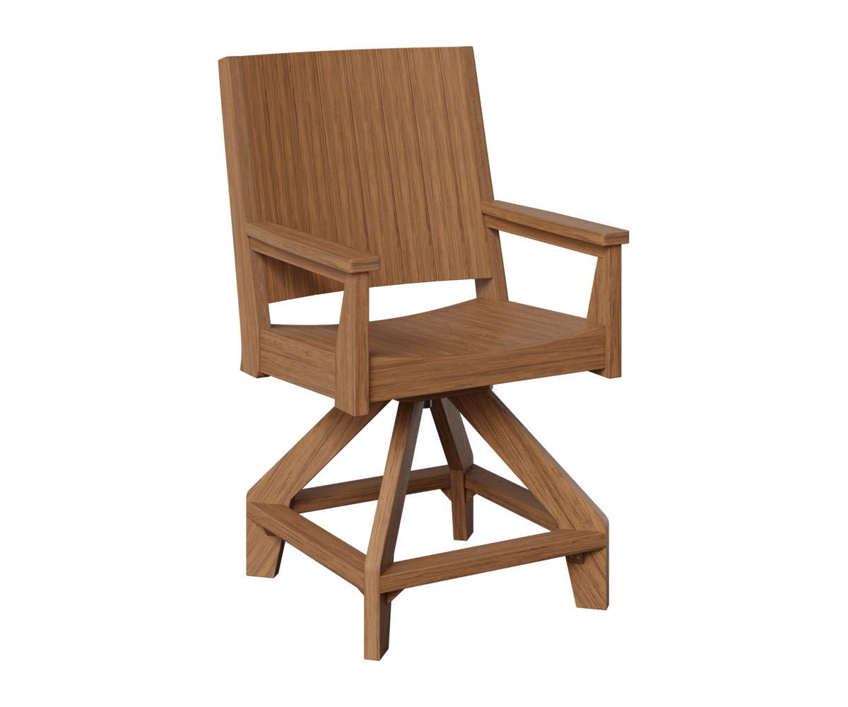 Berlin Gardens Mayhew Chat Swivel Counter Chair in Antique Mahogany