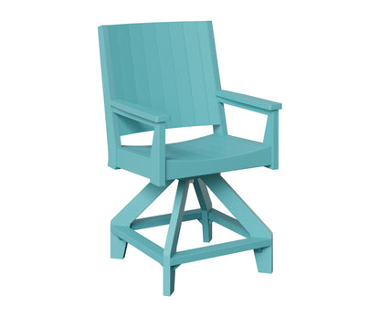 Berlin Gardens Mayhew Chat Swivel Counter Chair in Aruba Blue