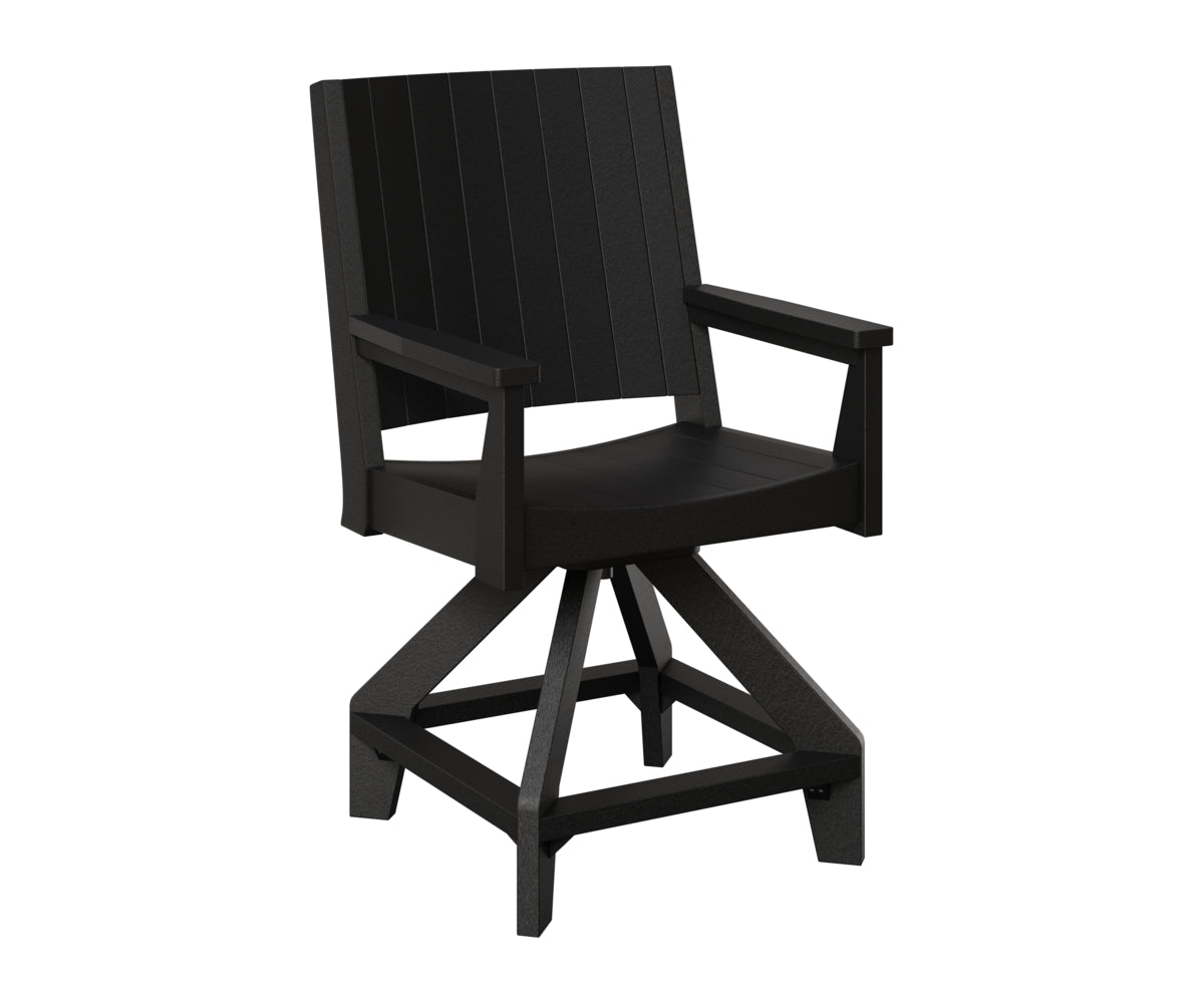 Berlin Gardens Mayhew Chat Swivel Counter Chair in Black