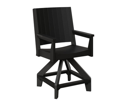 Berlin Gardens Mayhew Chat Swivel Counter Chair in Black