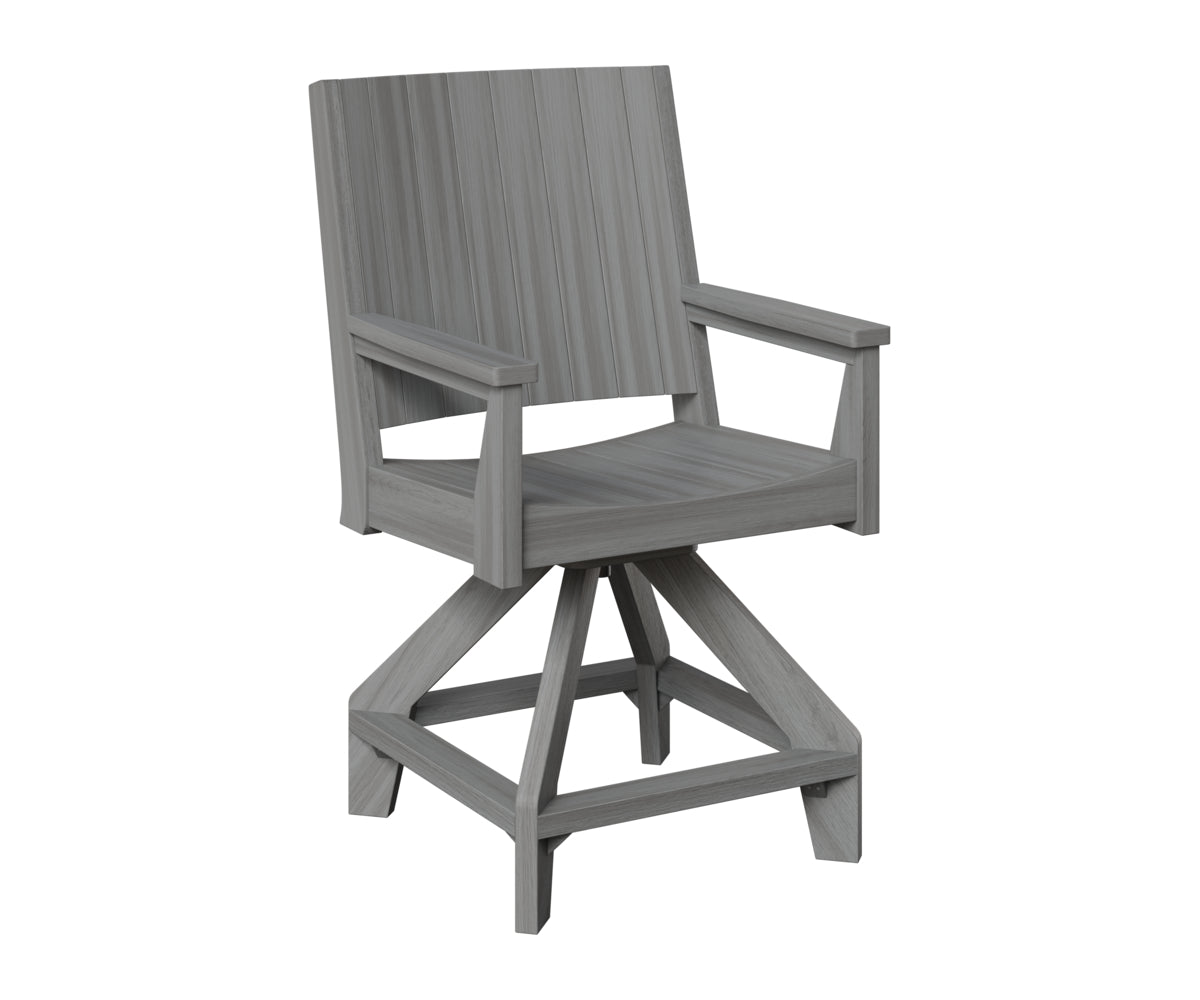 Berlin Gardens Mayhew Chat Swivel Counter Chair in Driftwood Gray