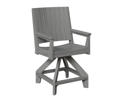 Berlin Gardens Mayhew Chat Swivel Counter Chair in Driftwood Gray
