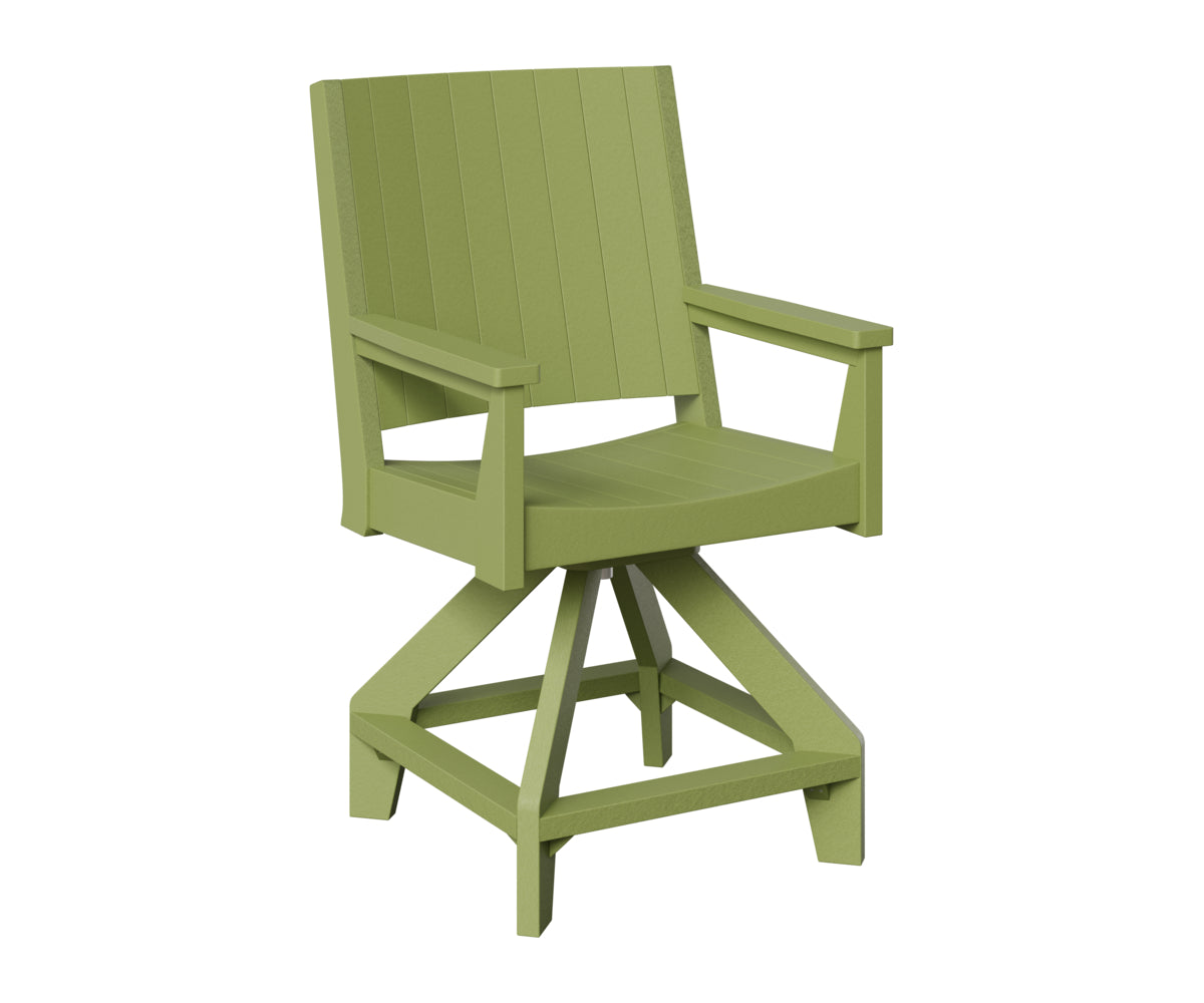 Berlin Gardens Mayhew Chat Swivel Counter Chair in Kiwi Green