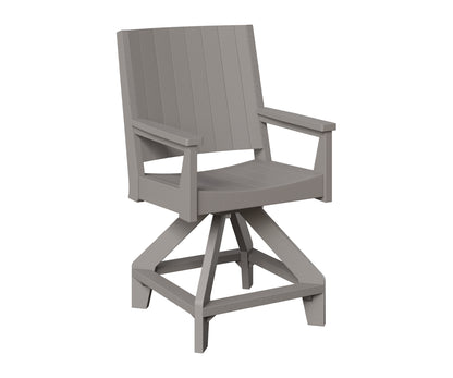 Berlin Gardens Mayhew Chat Swivel Counter Chair in Light Gray