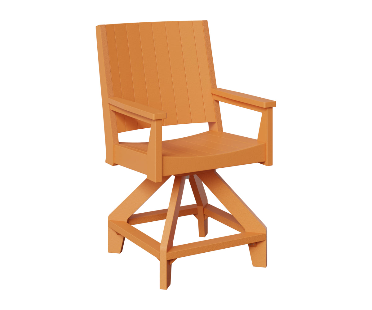 Berlin Gardens Mayhew Chat Swivel Counter Chair in Mango Orange