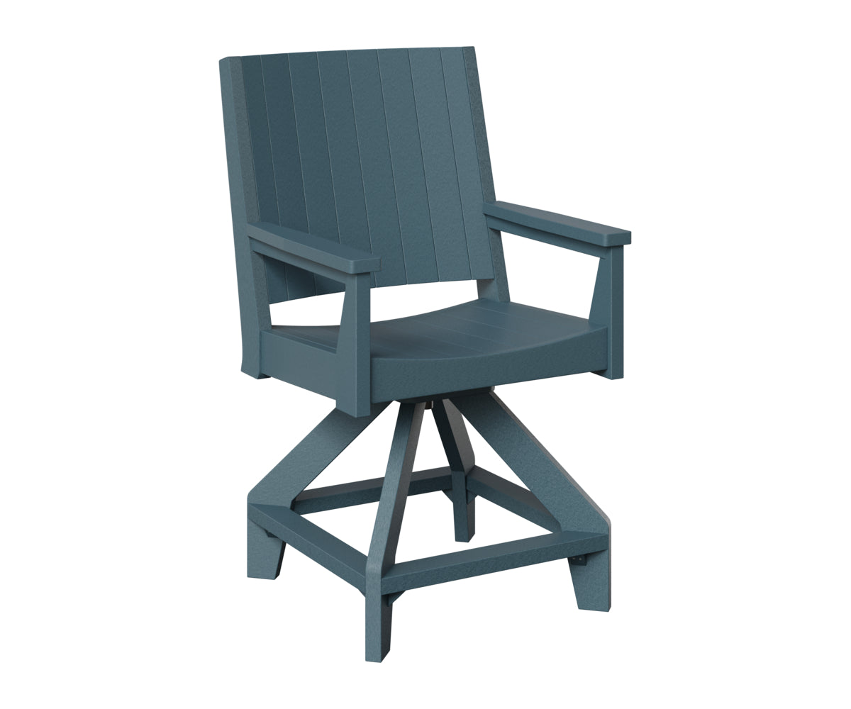 Berlin Gardens Mayhew Chat Swivel Counter Chair in Slate