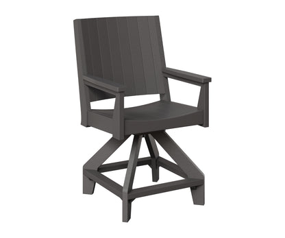 Berlin Gardens Mayhew Chat Swivel Counter Chair in Smoke Gray