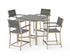 POLYWOOD Main Street 5-Piece Counter Set in Sand / Slate Grey
