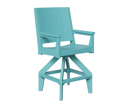 Berlin Gardens Mayhew Chat Swivel Bar Chair in Aruba Blue