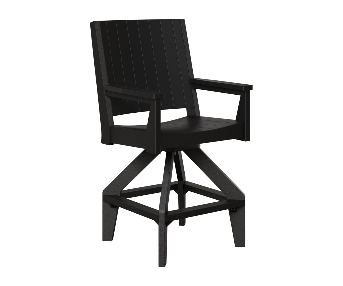 Berlin Gardens Mayhew Chat Swivel Bar Chair in Black