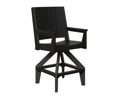 Berlin Gardens Mayhew Chat Swivel Bar Chair in Black