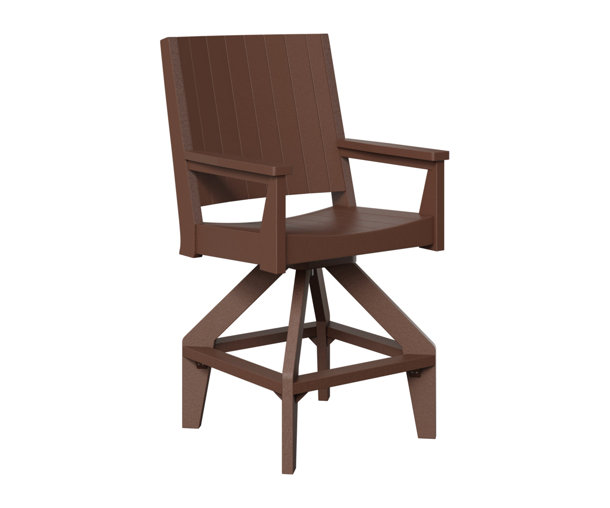 Berlin Gardens Mayhew Chat Swivel Bar Chair in Chocolate Brown
