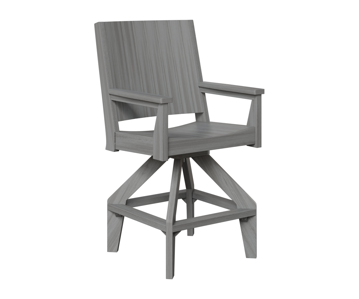 Berlin Gardens Mayhew Chat Swivel Bar Chair in Driftwood Gray