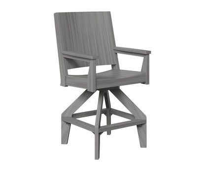Berlin Gardens Mayhew Chat Swivel Bar Chair in Driftwood Gray