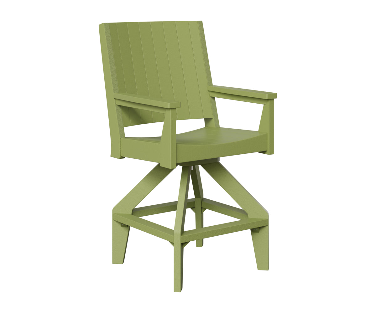 Berlin Gardens Mayhew Chat Swivel Bar Chair in Kiwi Green