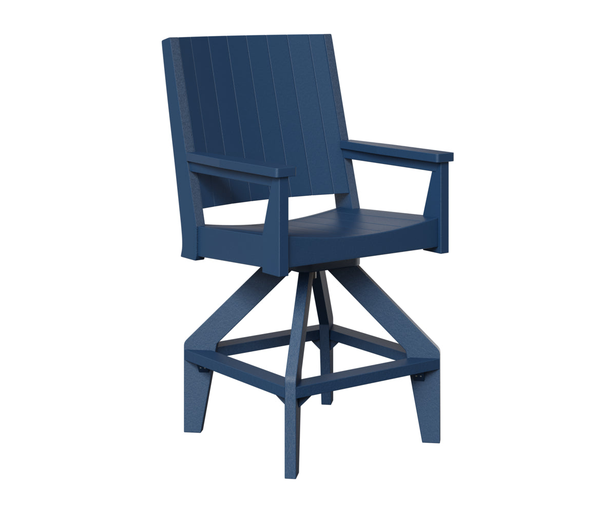 Berlin Gardens Mayhew Chat Swivel Bar Chair in Navy Blue