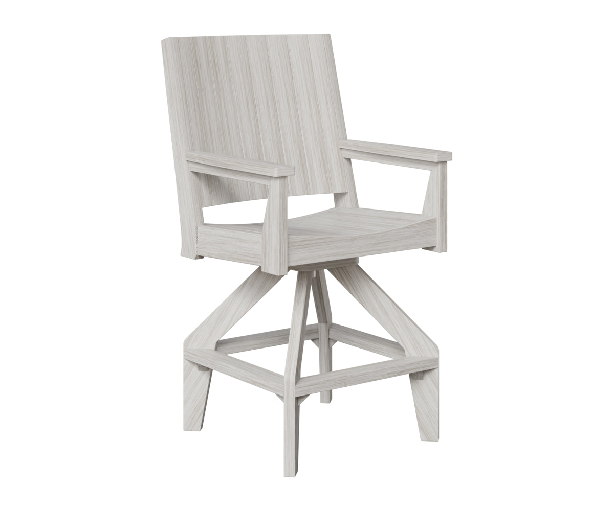 Berlin Gardens Mayhew Chat Swivel Bar Chair in Seashell