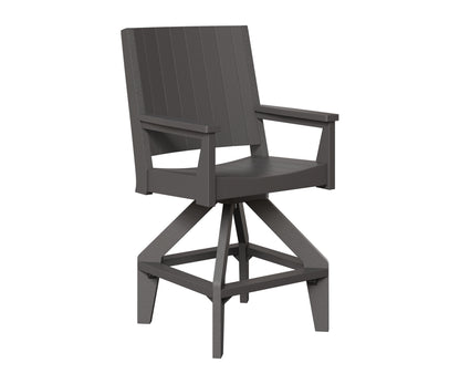 Berlin Gardens Mayhew Chat Swivel Bar Chair in Smoke Gray