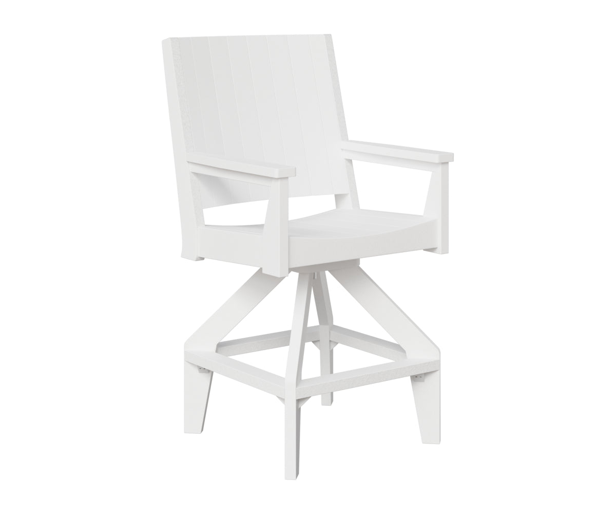 Berlin Gardens Mayhew Chat Swivel Bar Chair in White
