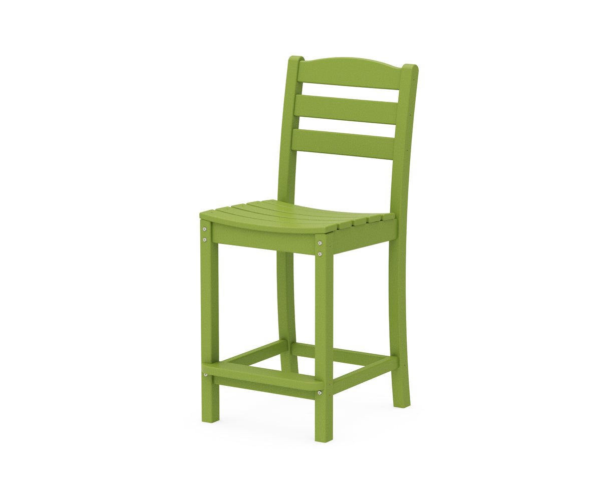 POLYWOOD La Casa Café Counter Side Chair in Lime