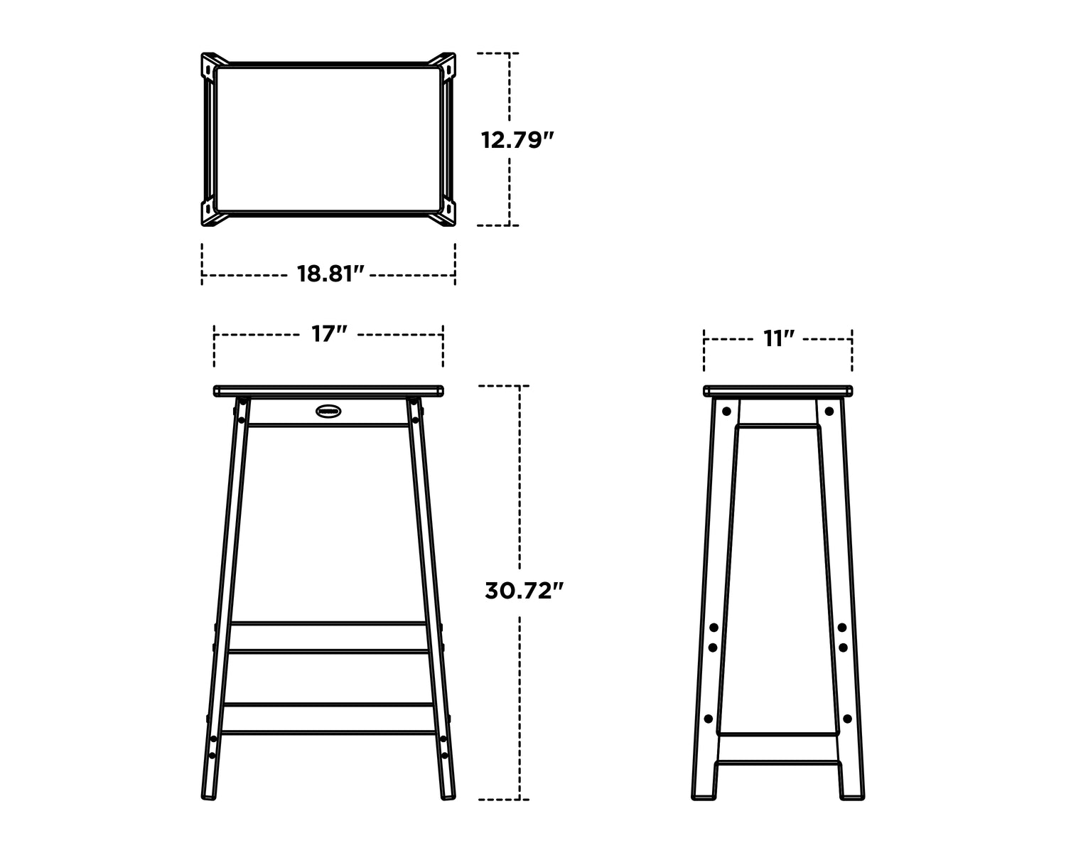 POLYWOOD Modern Studio Bar Stool