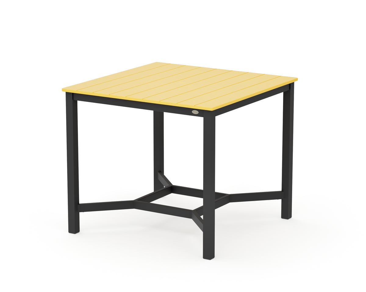 POLYWOOD Main Street 42 x 42 Counter Table in Black / Lemon