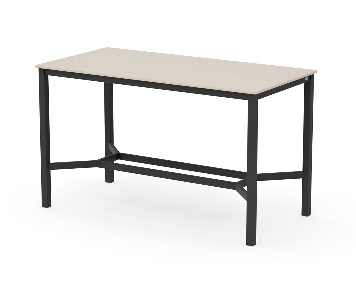 POLYWOOD Main Street 36 x 72 Bar Table in Black / Sand